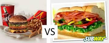 Subway Vs. Mcdonalds
