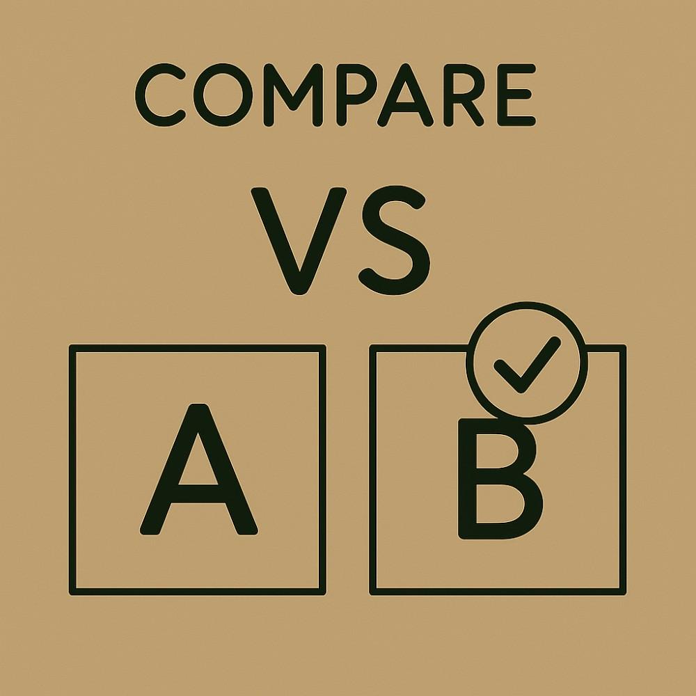 Compare [option A] and [option B] with pros and cons.
